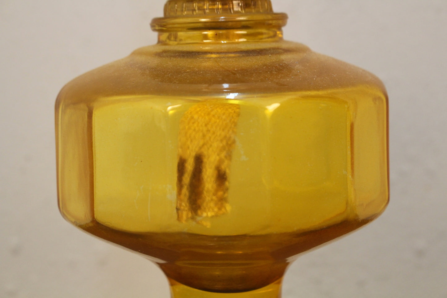 Amber Glass Hurricane Lamp