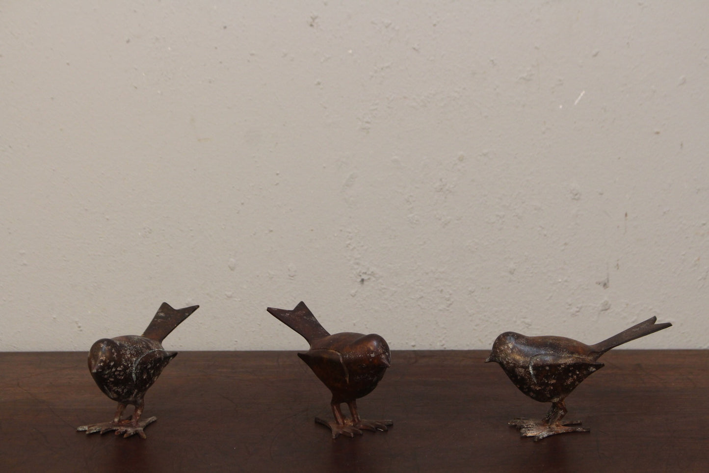 Trio of Metal Sparrows