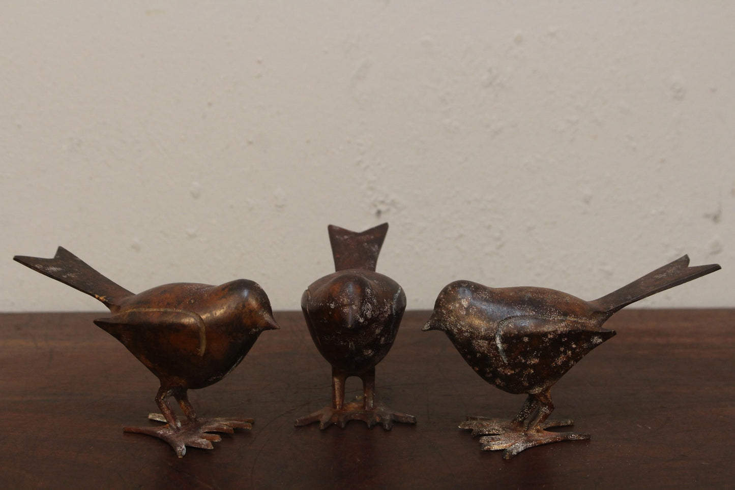 Trio of Metal Sparrows