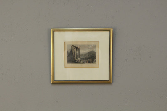 Small 1800s "Tivoli" JD Harding Engraving